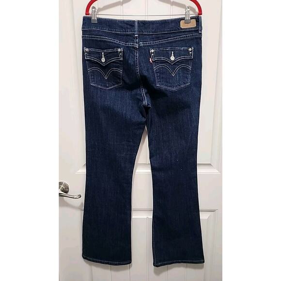 Levis 526 Jeans Slender Boot Cut Women's 32" X 32" Blue Dark Wash Denim - Picture 2 of 6